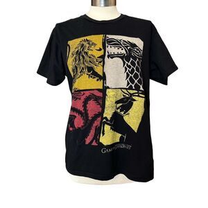Game of Thrones T-shirt Graphic Black Red Yellow Women’s Size Medium